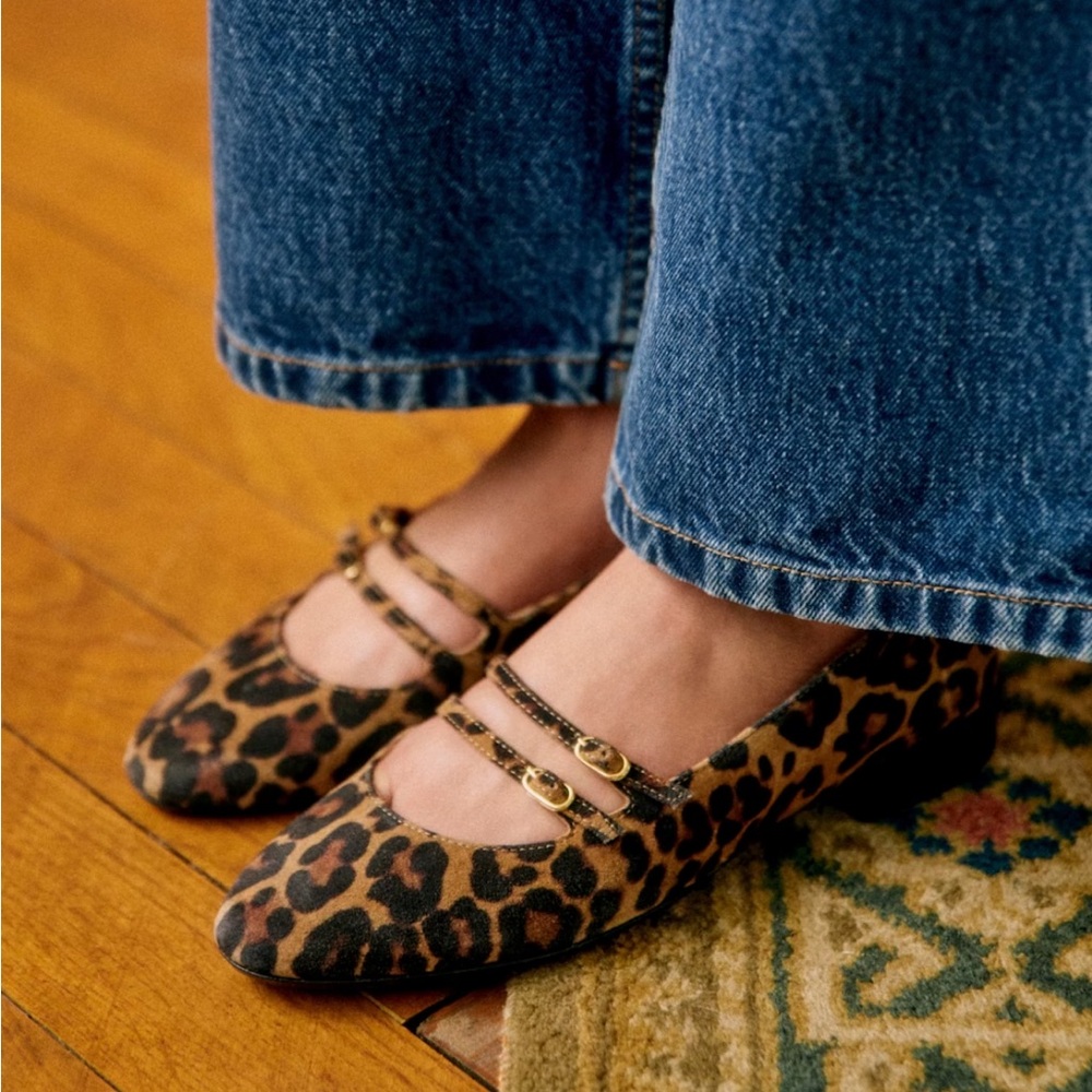 Sezane Ninon Low Ballerinas in Leopard